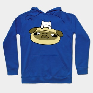 Pug and White Cat Hoodie